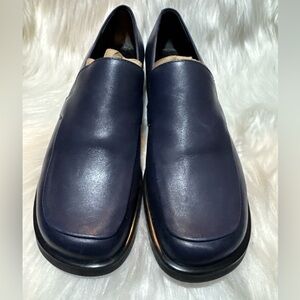 Franco Sarto Blue Leather Loafers Flats